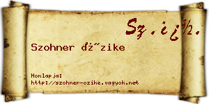 Szohner Őzike névjegykártya